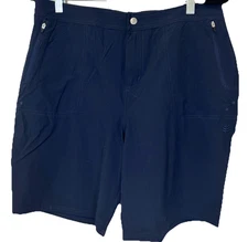 Coolibar Women's Navy Blue UPF 50+ Sun Protection Outdoor Shorts Size 14