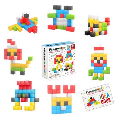 PicassoTiles Kids Pixel 1  Magnetic Puzzle Cube Mix and Match with Free Ideab...
