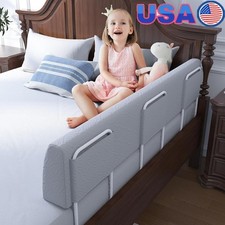Adjustable Toddler Bed Rail Safety Foam Bumper 5 Heights Stackable Bed Guard New