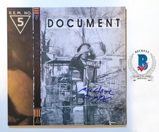 MICHAEAL STIPE AUTOGRAPH SIGNED DOCUMENT VINYL ALBUM RECORD BECKETT BAS COA LOA