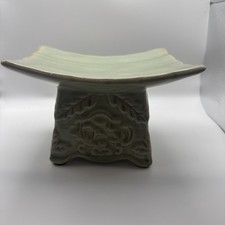 Chinese Celadon Glazed Porcelain Pillow Sleeping Display Collectible Floral
