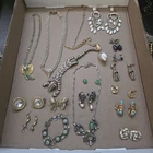 Huge 40+ Pc Antique Vintage Vtg Costume Jewelry Lot Kramer Napier Signed Trifari