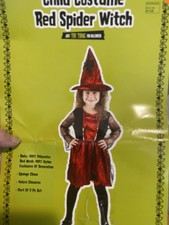 Childs Target Red Spider Witch costume with hat