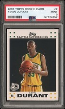 2007 Topps Rookie Card Kevin Durant #2 /14 PSA 9. rookie card picture