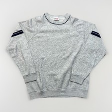 Bassett Walker Sweatshirt Mens XL Vintage 80s USA Made Gray Raglan Striped