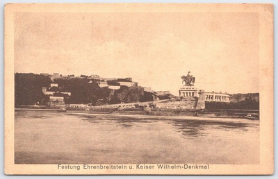 #ad #ad Koblenz Ehrenbreitstein Kaiser Wilhelm Denkmal Germany Postcard Kosmos $4.95