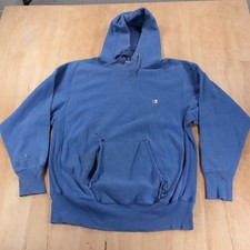 vtg 90s usa made CHAMPION royal blue reverse weave hoodie sweatshirt XL tag