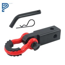 For Jeep Truck 2 Tow Shackle Hitch Receiver Heavy Duty 34 D Ring Recovery Red