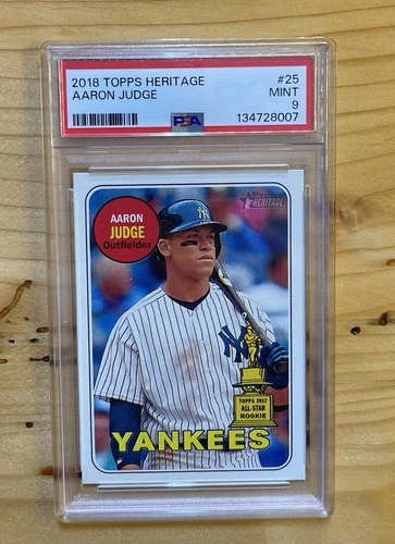 2018 Topps Heritage - Aaron Judge #25 Bat on Shoulder PSA 9 MINT