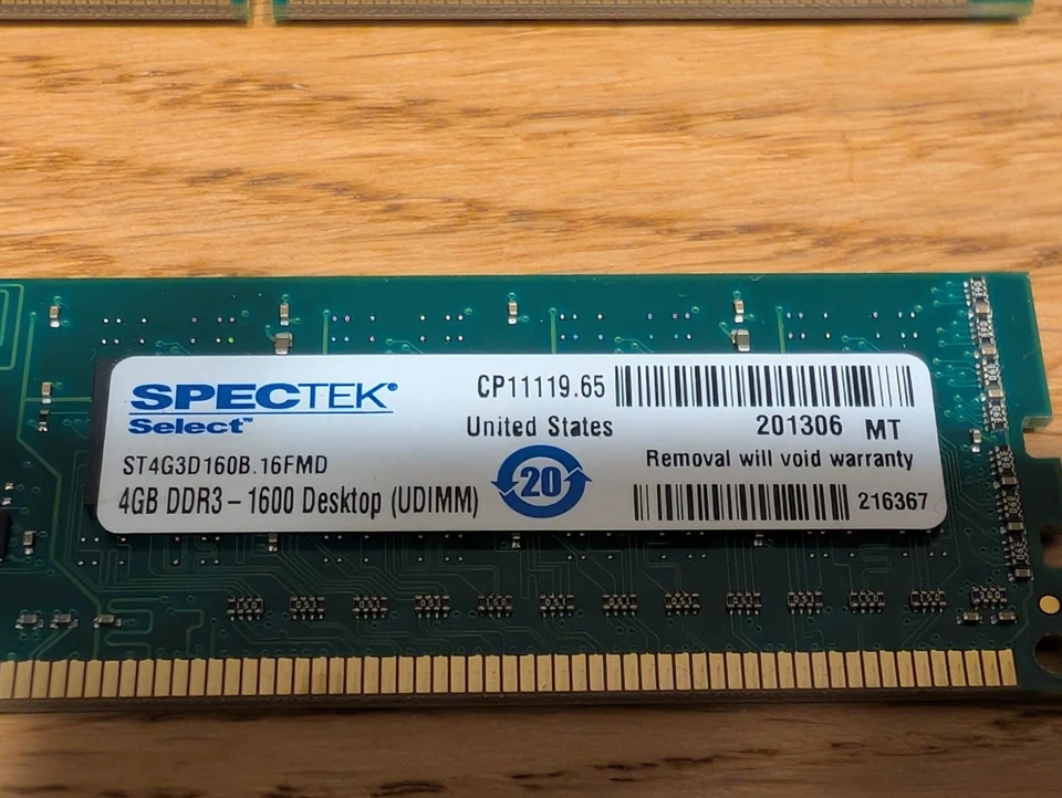 Spectec 8GB 4x2 DDR3 1600MHz ST4G3D160B.16FMD Desktop Ram Memory - Image 3 of 4