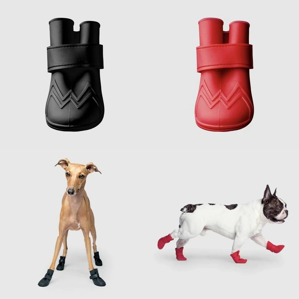 Hundeschuhe Gummistiefel ungefüttert Canada Pooch Schwarz oder Rot