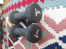 3 Pound lb Dumbbell Set of 2 Coated Weights Hand Bollinger 6 Pounds Total