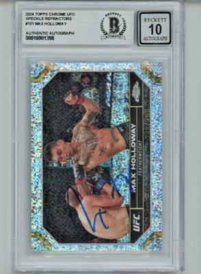 MAX HOLLOWAY Speckle Refractor AUTO 10 BAS BGS 2024 Topps Chrome