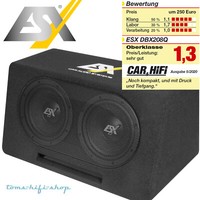 ESX 800 Watt Doppel-Subwoofer DBX208Q Auto Bassreflex 2X20Cm Basskiste 2X2 Ohm