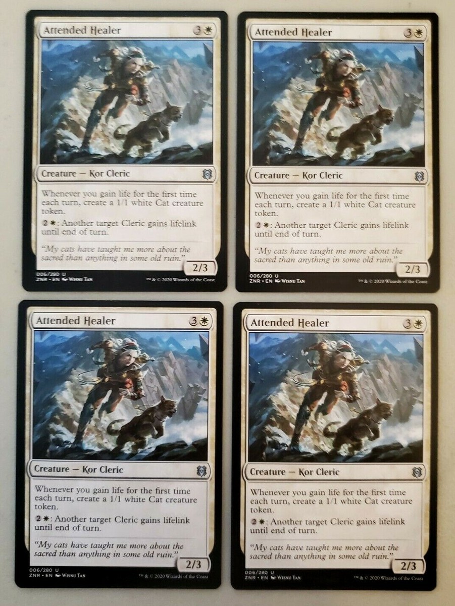 4x Attended Healer Zendikar Rising Magic the Gathering MTG NM