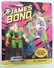 2 Original 1991 James Bond Jr. Action Figure: Gordo Letter & Dr Derange, NRFC