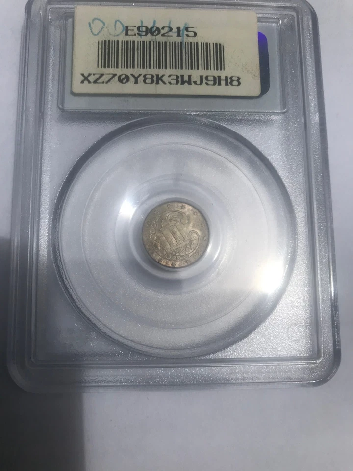 Rare USA 1861 Silver 3 C PCGS MS 65 - ERROR- medal alignment - Image 4 of 4