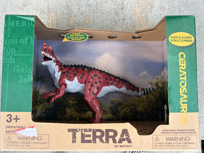 Dinosaur Toy Figure Ceratosaurus Plastic Terra by Battat New