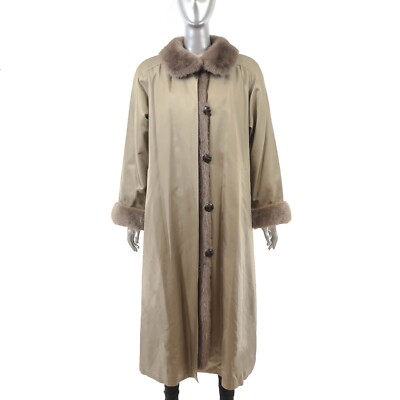 Neiman Marcus Raincoat with Detachable Sheared Mink Lining