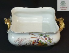 AA 19èm joli plat légumier porcelaine limoges WG poignée or motifs 26cm1.3kg chi