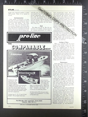 1983 ADVERTISEMENT for Pro-line 23 Walkaround 20 Sport Fisherman fishing boat