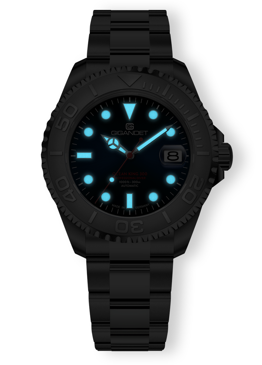 Gigandet Ocean King Orologio Automatico Uomo - Made In Germany - Vetro Zaffiro, Movimento NH35, Swiss Lume, Impermeabile 300m - G404-002M - 2
