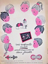 PUBLICITÉ DE PRESSE 1952 JOUETS ASSEMBLO AIMANTO VOS ENFANTS SERONT CONQUIS