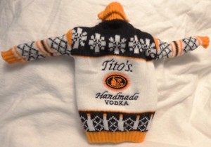 Tito's Vodka Coozie - Knit Ugly Christmas Sweater - Fits 0.75L (1/5) Bottle..NEW | eBay