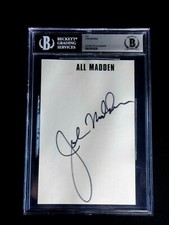 JOHN MADDEN SIGNED BECKETT CERTIFIED AUTHENTIC AUTOGRAPH BOOK PAGE AUTO NFL HOF