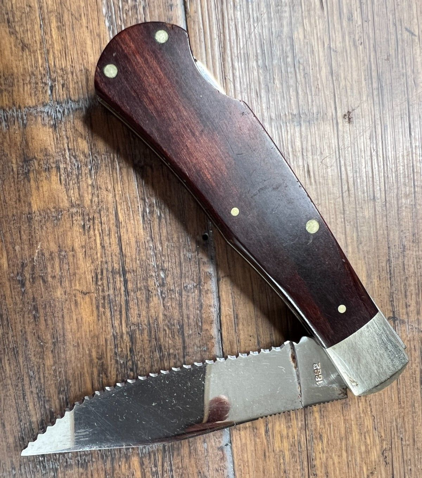 Vintage Cutco 1882 Bullwhip USA Folding Pocket Knife Serrated Edge