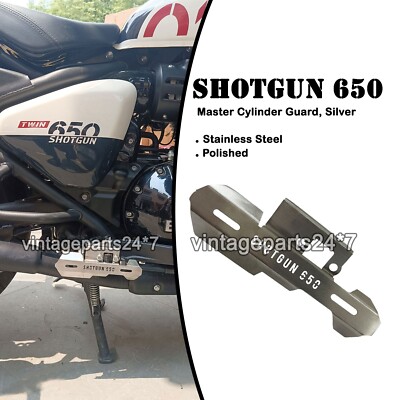Passend für Royal Enfield Shotgun 650 Edelstahl-Hauptzylinderschutz, Silber