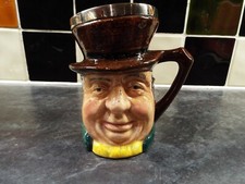 Vintage Sandland Tony Weller Toby Jug Lancaster Hanley Handpainted ,EPNS Rim 