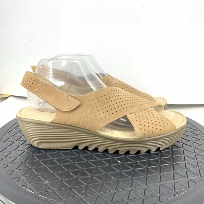 Skechers Shoes Women Size 10 Shoes Brown Leather Wedge Platform Slingback 