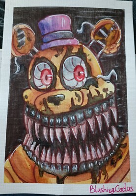 Five Nights at Freddy's Nightmare Fredbear Watercolour art