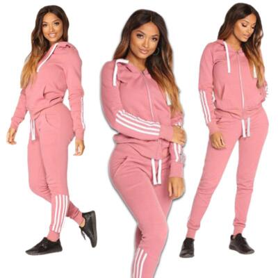 Womens Fashion Hoodie Sweatpants 2-piece Sweat Suits Tracksuits