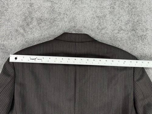 Hugo Boss Suit Jacket 42 R Taupe Wool Striped Designer Luxury Einstein Sigma USA - Picture 12 of 20