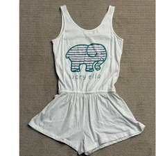 Ivory Ella Romper Drawstring Waist Casual Comfy White Size S