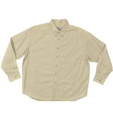 Eddie Bauer Men's 2XL Beige 100 Cotton Casual Button Shirt Long Sleeve