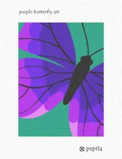 Purple Butterfly Art Needlepoint Kit or Canvas