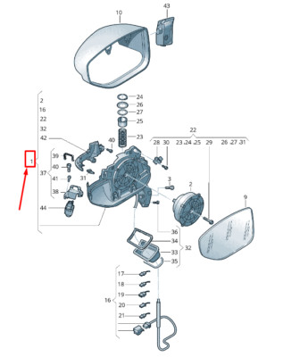 Original Audi A8 4N Außenspiegel vorne rechts RHD 4N2857410KGRU BRANDNEU OEM