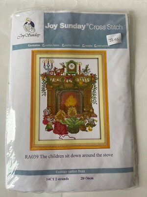 Joy Sunday Kreuzstich-Set - Die Kinder sitzen um einen Herd RA039
