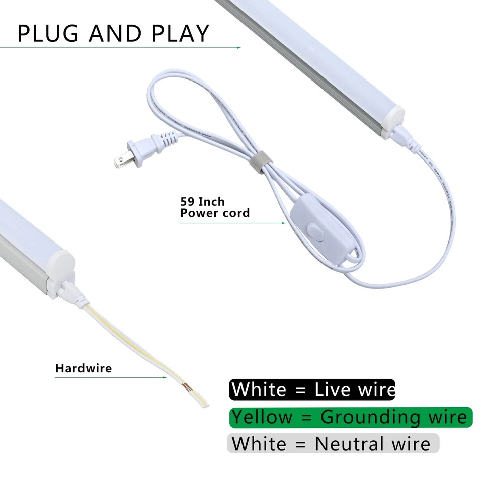 6 Pack LED T5 Integrated Single Fixture 4FT 20W LED Shop Light 6500K SuperBright - Image 3 of 4