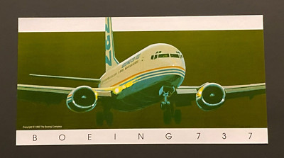 Boeing 737 Aircraft Artist Rendering Sticker (1992)