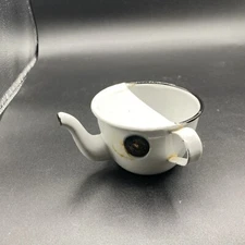 Antique Enamel Medical Feeding Drinking Pot Invalid Cup Infant Feeder
