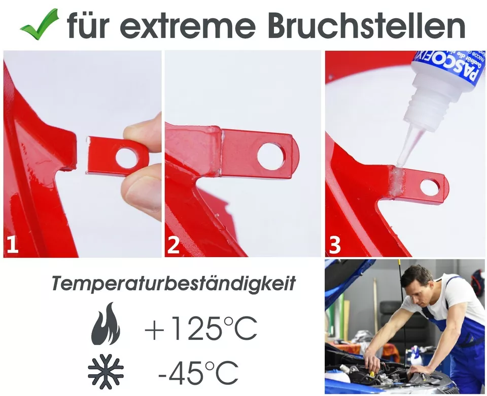 PASCOFIX Adhesivo Universal 2K Schweißnaht Pegamento Plástico Negro Relleno - Imagen 3 de 4