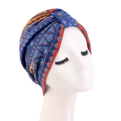 Women Muslim Printed Headwear Bonnet Cap Chemo Cacner Twist Knot Hat Beanie Wrap