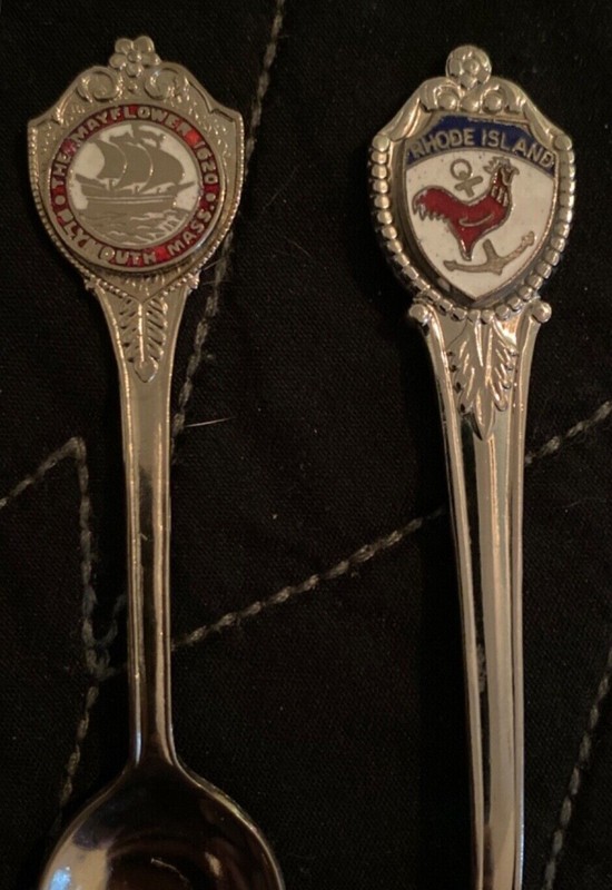 Vintage Souvenir Spoon Rhode Island Boston Massachusetts Plymouth Mayflower 