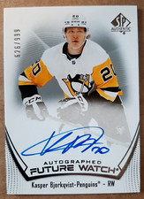 KASPER BJORKQVIST FUTURE WATCH 2021-22 SP AUTHENTIC /999 AUTOGRAPH ROOKIE SP#196