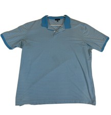 Peter Millar Polo Shirt Mens XXL 2XL Crown Crafted Blue Striped Golf Summer
