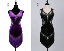 Women's Latin Rumba Tango Samba diamante Competition Dance Dress skirt